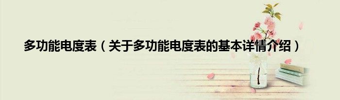 多功能电度表（关于多功能电度表的基本详情介绍）