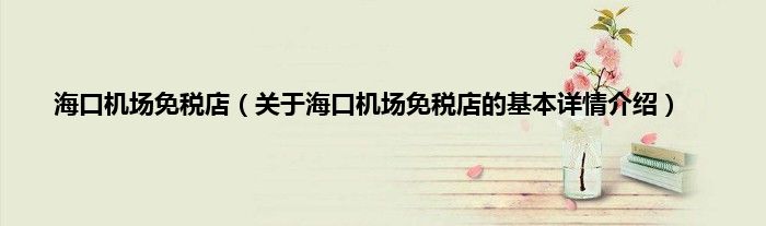 海口机场免税店（关于海口机场免税店的基本详情介绍）
