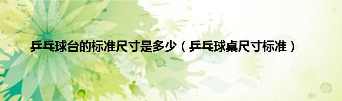 乒乓球台的标准尺寸是多少（乒乓球桌尺寸标准）