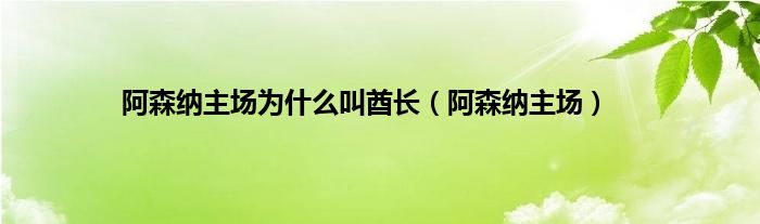 阿森纳主场为什么叫酋长（阿森纳主场）