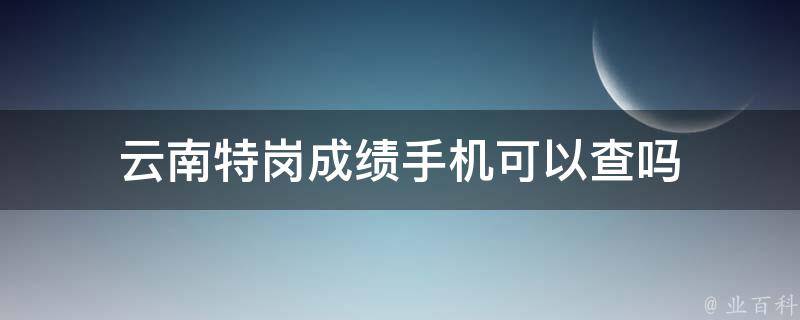 云南特岗成绩手机可以查吗