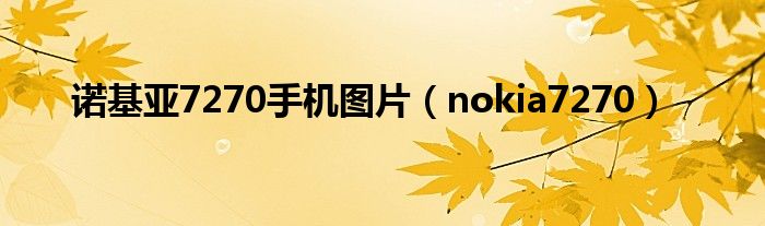 诺基亚7270手机图片（nokia7270）