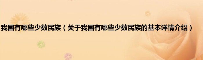 我国有哪些少数民族（关于我国有哪些少数民族的基本详情介绍）