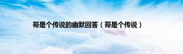 哥是个传说的幽默回答（哥是个传说）