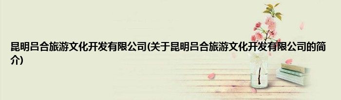 昆明吕合旅游文化开发有限公司(关于昆明吕合旅游文化开发有限公司的简介)