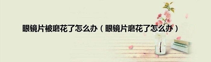 眼镜片被磨花了怎么办（眼镜片磨花了怎么办）