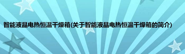 智能液晶电热恒温干燥箱(关于智能液晶电热恒温干燥箱的简介)