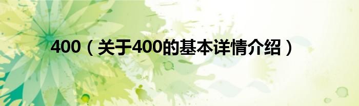 400（关于400的基本详情介绍）