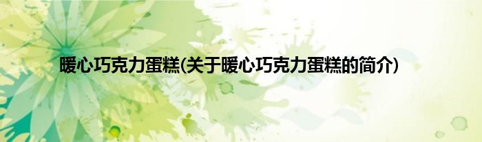 暖心巧克力蛋糕(关于暖心巧克力蛋糕的简介)