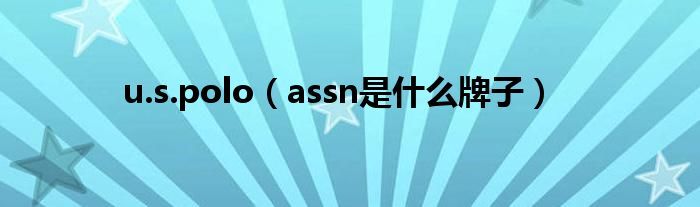 u.s.polo（assn是什么牌子）