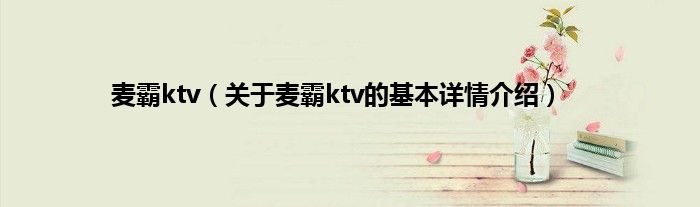 麦霸ktv（关于麦霸ktv的基本详情介绍）