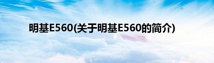 明基E560(关于明基E560的简介)