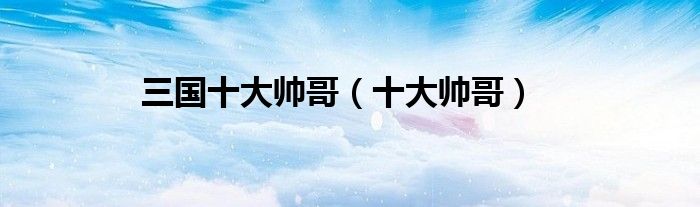 三国十大帅哥（十大帅哥）