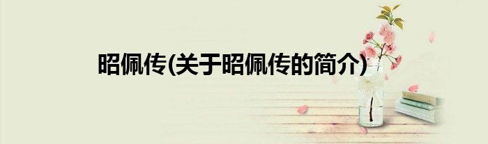 昭佩传(关于昭佩传的简介)