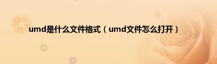 umd是什么文件格式（umd文件怎么打开）