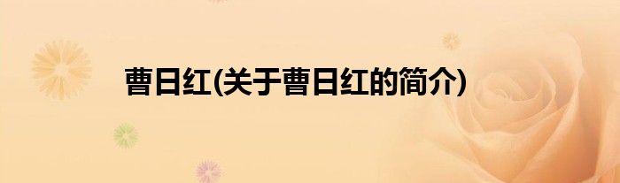 曹日红(关于曹日红的简介)
