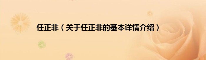 任正非（关于任正非的基本详情介绍）