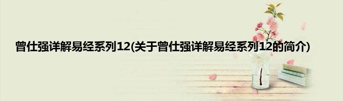 曾仕强详解易经系列12(关于曾仕强详解易经系列12的简介)