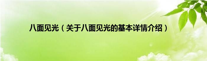 八面见光（关于八面见光的基本详情介绍）