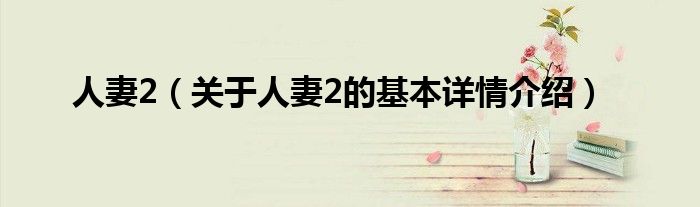 人妻2（关于人妻2的基本详情介绍）