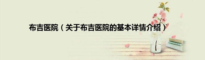 布吉医院（关于布吉医院的基本详情介绍）
