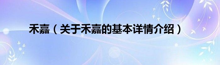 禾嘉(关于禾嘉的基本详情介绍)